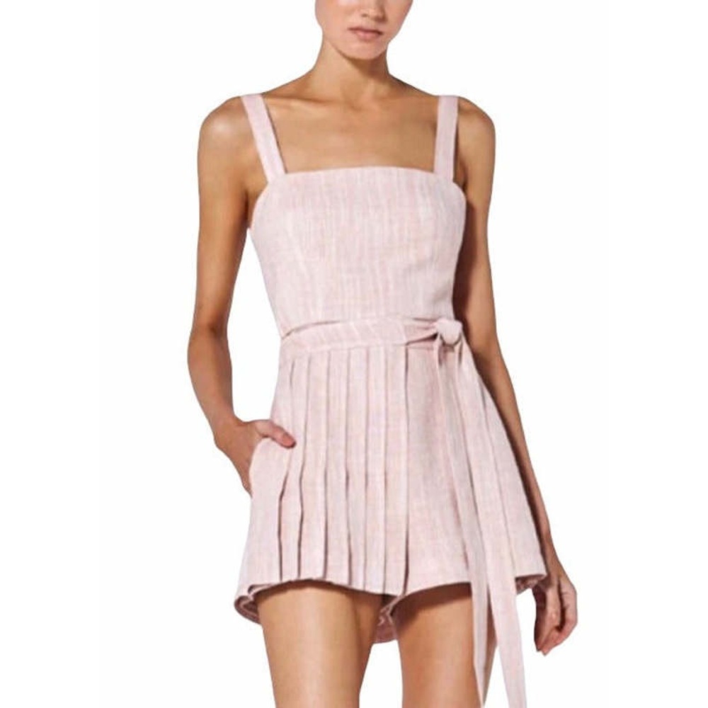 Alexis linosa square neckline romper skort